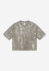 Brunello Cucinelli Dazzling Cascade Embroidery T-shirt Beige MF940HW300SI/S_CUCIN-C4274
