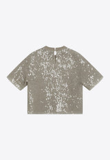 Brunello Cucinelli Dazzling Cascade Embroidery T-shirt Beige MF940HW300SI/S_CUCIN-C4274