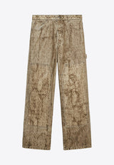 1989 Studio Camo Flock Carpenter Denim Pants Beige MFW24.503CO/P_1989-CAM