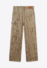 1989 Studio Camo Flock Carpenter Denim Pants Beige MFW24.503CO/P_1989-CAM
