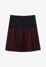 Miu Miu Colorblocked Pleated Mini Skirt Red MG2419OOO163O/Q_MIU-F008E