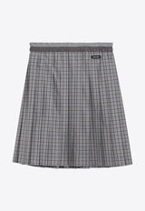Miu Miu Pleated Check Midi Skirt Multicolor MG2467OOO17LX/R_MIU-F0OBD