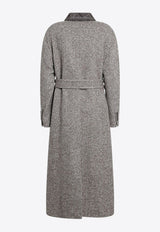 Brunello Cucinelli Wool-Blend Belted Coat Gray MG5319932WO/R_CUCIN-C6321