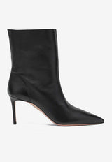 Aquazzura Matignon 75 Nappa Leather Ankle Boots Black MGNMIDB0NAP/R_AQUA-000