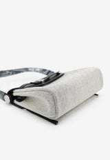Mini Herbag Zip 20 in Ecru Toile and Black Hunter Leather with Palladium Hardware