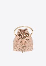Jimmy Choo Micro Bon Bon Crystal Suede Bucket Bag Pink MICRO BON BON QLM MACARON/LIGHT GOLD
