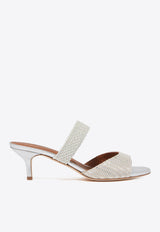 Malone Souliers Milena 45 Woven Heeled Sandals Silver MILENA 45-2 SILVER/SILVER