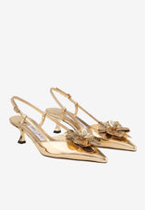 Jimmy Choo Mimmi 50 Metallic Leather Slingback Pumps Gold MIMMI SB 50 GXK GOLD/GOLD