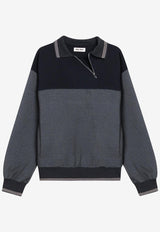 Miu Miu Colorblocked Zip Sweatshirt Gray MJLA01OOO18FX/R_MIU-F0P8O