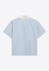 Miu Miu Brand Label Buttoned Shirt Light Blue MK2020OOO10IV/S_MIU-F0013