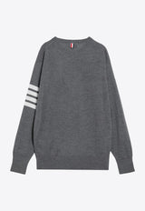 Thom Browne 4-bar Stripes Wool Sweater Gray MKA002AD00014/O_THOMB-038