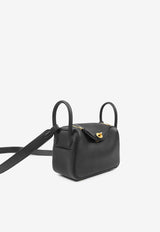 حقيبة ميني ليندي 20 من جلد توريليون كليمنس باللون الأسود مع أجزاء معدنية ذهبية