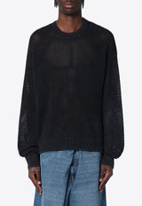 Represent Open Gauge Knit Sweater Black MLM3821CO/Q_REPRE-01