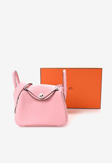 Mini Lindy 20 Verso in Rose Sakura and Gris Perle Taurillon Clemence with Palladium Hardware