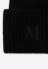 Max Mara Embroidered M Cashmere Beanie Black MMRETINAWS/R_MAXM-007