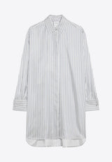 Max Mara Monviso Oversized Striped Silk Shirt White MONVISOSI/R_MAXM-003