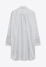 Max Mara Monviso Oversized Striped Silk Shirt White MONVISOSI/R_MAXM-003