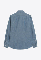 XACUS Tailor-Fit Long-Sleeved Denim Shirt Blue MOP742ML11298/Q_XACUS-002