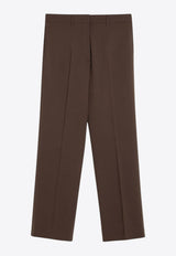 Miu Miu Embroidered Logo Wool Pants Brown MP1897OOO17L4/R_MIU-F0483