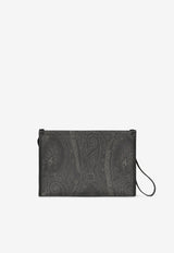 Etro Large Arnica Paisley Jacquard Pouch Bag Black MP2C0001-AA012 N0000