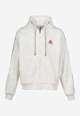 Casablanca Montagne Zip-Up Hooded Sweatshirt Off-white MPF25JTP39201_OFF-WHITE