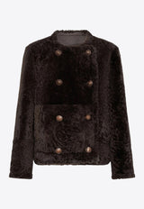 Brunello Cucinelli Reversible Cropped Shearling Jacket Brown MPMBP7426LE/R_CUCIN-C2390