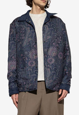 Etro Paisley Print Reversible Quilted Overshirt Navy MRBA0077-99TUSK1 B1622