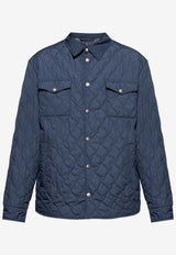 Etro Paisley Print Reversible Quilted Overshirt Navy MRBA0077-99TUSK1 B1622