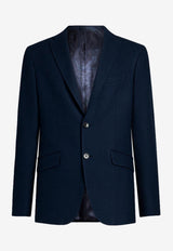 Etro Single-Breasted Worked Weave Blazer MRCB0001-99JJ502 B0339 Navy