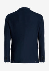 Etro Single-Breasted Worked Weave Blazer MRCB0001-99JJ502 B0339 Navy