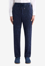 Etro Paisley Jacquard Track Pants Navy MRED0006-99JAE01 X0883