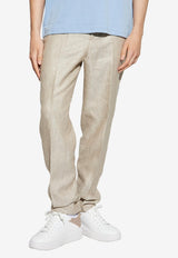 Etro Linen-Blend Chino Pants Beige MRED0018-99TUCI0 M0722