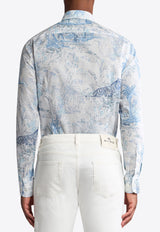 Etro Safari-Print Long-Sleeved Shirt MRIB0001-99SA5F4 X0883 Blue