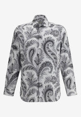 Etro Floral Paisley Button-Up Shirt Gray MRIB0001-99SA5L1 X0803