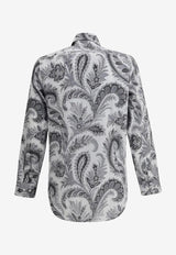 Etro Floral Paisley Button-Up Shirt Gray MRIB0001-99SA5L1 X0803