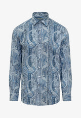 Etro Paisley Print Slim Shirt Blue MRIB0001-99SAEF9 X0880