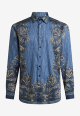 Etro Medallion and Paisley Print Shirt Blue MRIB0001-99SP5A4 X0883