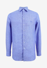 Etro Pegaso Embroidered Button-Up Shirt Blue MRIB0002-99TU3F3 B0028