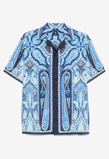 Etro Paisley Print Short-Sleeved Shirt MRIC0013-99SP5A8 X0883 Blue