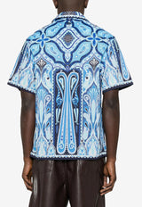Etro Paisley Print Short-Sleeved Shirt MRIC0013-99SP5A8 X0883 Blue