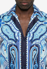 Etro Paisley Print Short-Sleeved Shirt MRIC0013-99SP5A8 X0883 Blue