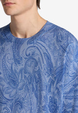 Etro Paisley Silk and Cashmere Sweater MRKF0003-AK710 X0880 Blue