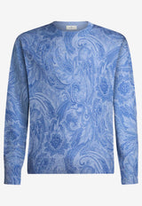 Etro Paisley Silk and Cashmere Sweater MRKF0003-AK710 X0880 Blue