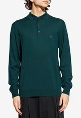 Etro Pegaso Embroidered Wool Polo Sweater Green MRKF0028-AL291 V0018