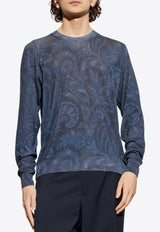 Etro Paisley Print Long-Sleeved T-shirt Blue MRKF0096-AK996 X0883