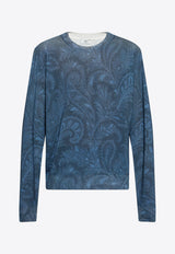 Etro Paisley Print Long-Sleeved T-shirt Blue MRKF0096-AK996 X0883