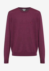 Etro Pegaso Embroidered Wool Sweater Bordeaux MRKF0096-AL291 R0369