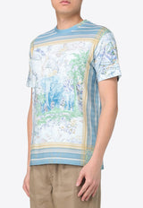 Etro Printed Crewneck T-shirt Blue MRMA0002-AK582 X0880