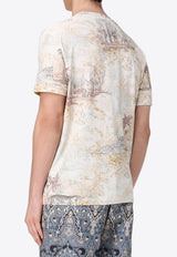 Etro Jungle Print Crewneck T-shirt Cream MRMA0002-AK589 X0820