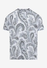 Etro Floral Paisley Print T-shirt Gray MRMA0002-AK999 X0830